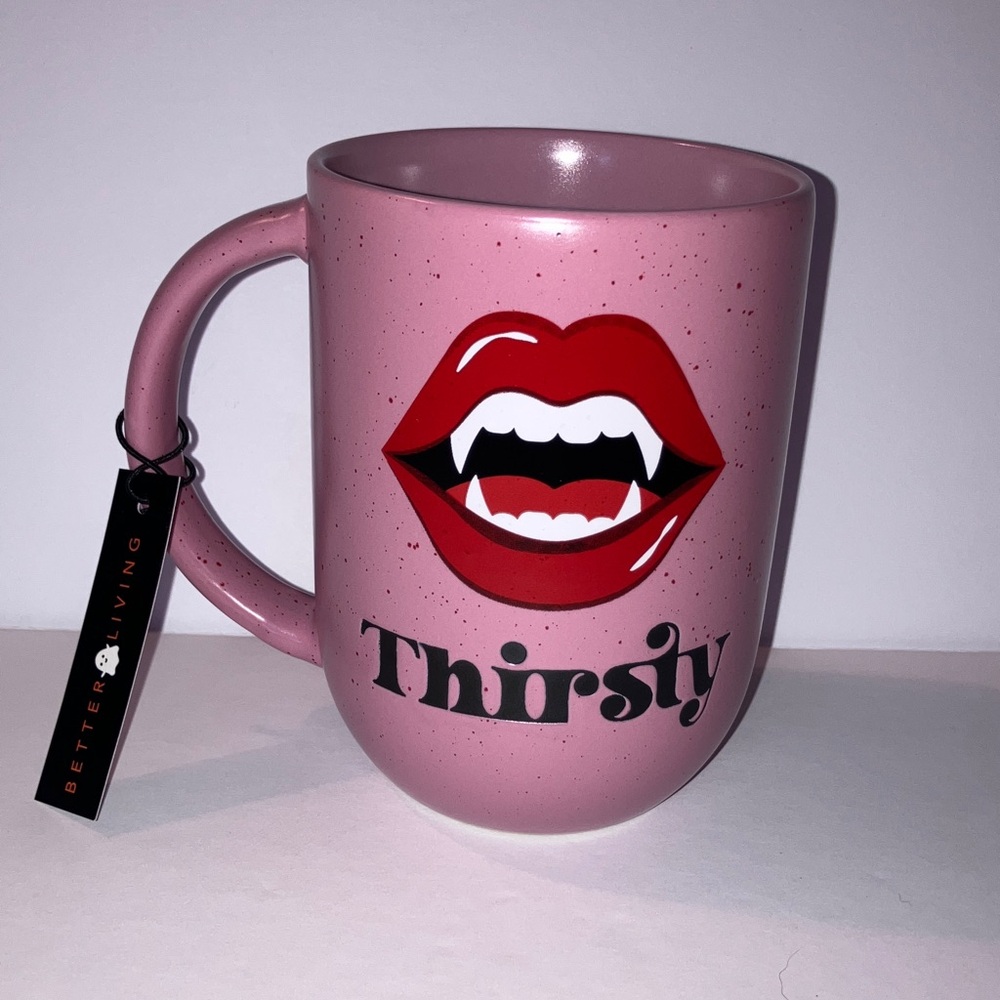 Pink Vampire‎ Teeth “Thirsty” Mug
